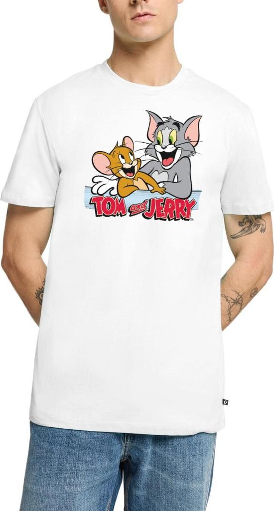 Spreadshirt Tom Und Jerry Fröhliche Freunde Männer Premium T-Shirt, XS, Weiß