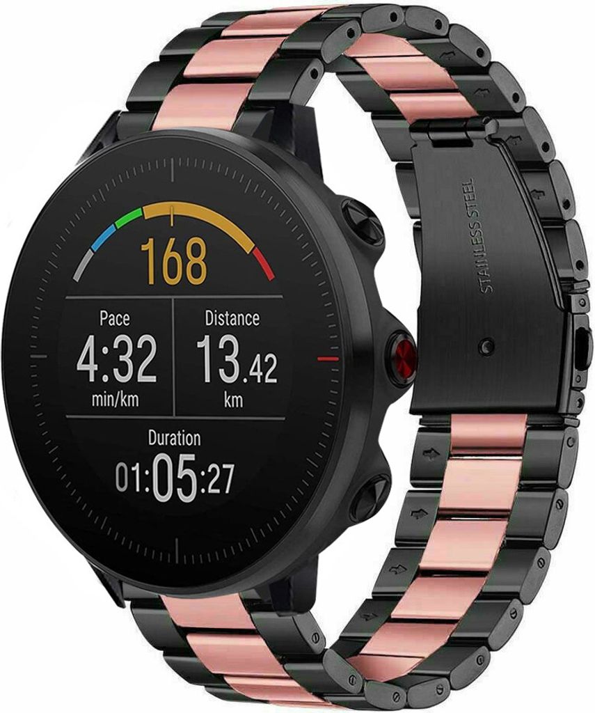 Strap-it Stahlarmband - Kompatibel mit Polar Vantage M Armband Ersatzarmband Edelstahl Armband mit faltschließe Sportuhr zubehör für smartwatch ...