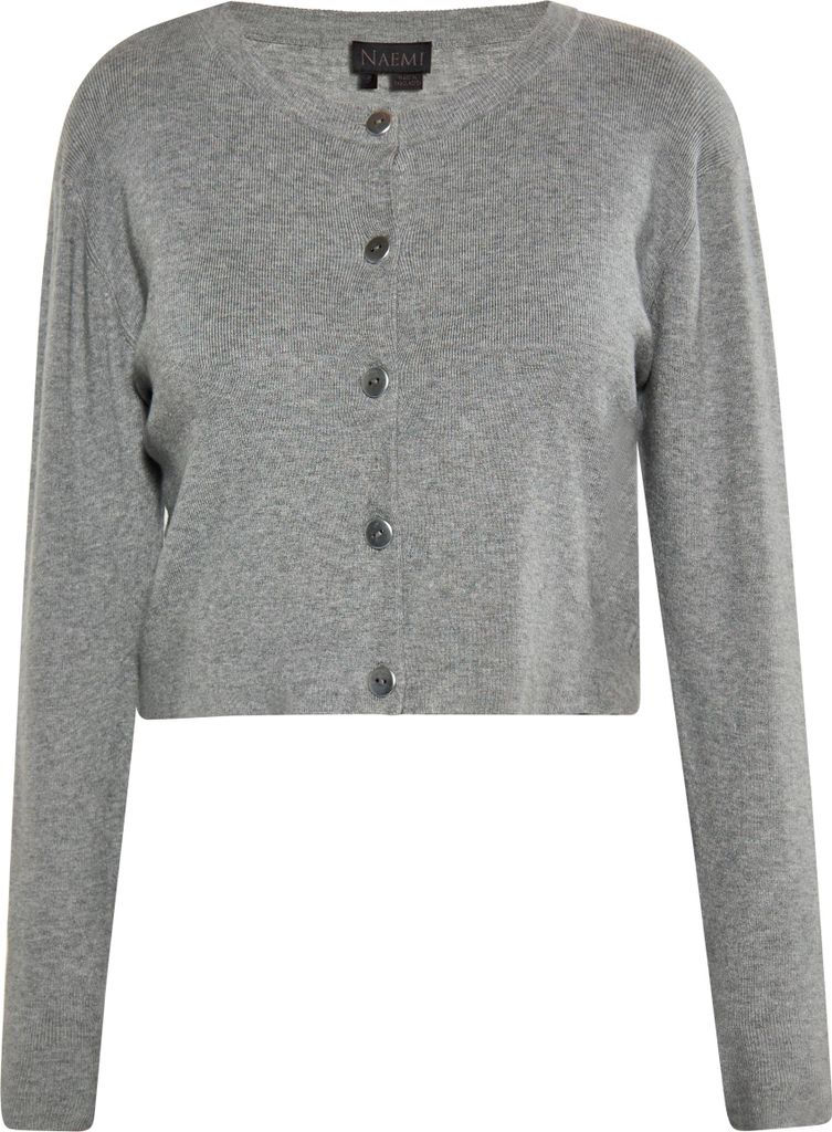 NAEMI damen strickjacke - grau melange, M