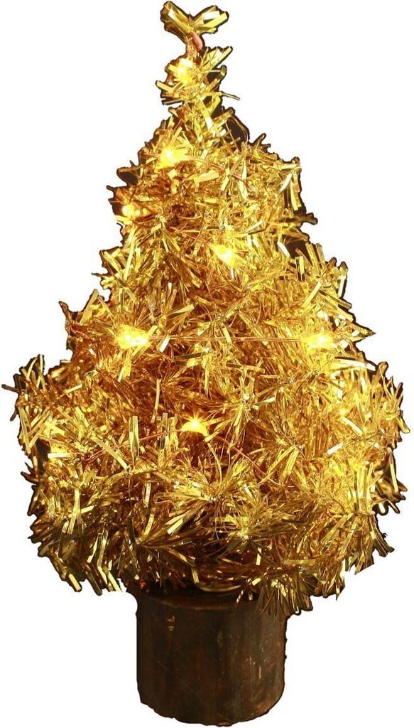 HAAC LED Weihnachtsbaum mit Lichterkette Farbe GOLD Höhe 20 cm Weihnachten