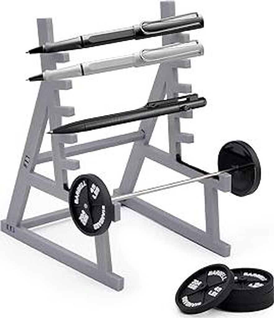 Squat Rack Stifthalter, Fitnessgeräte Mini Stifthalter, Lustiger Langhantel Rack Stifthalter, Gym Thema Schreibtisch Stift Veranstalter, für Fitn...