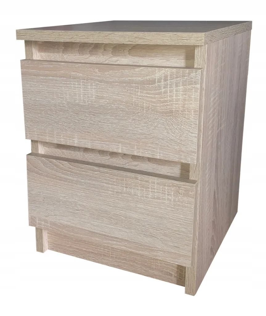 Chevet étroit 30 cm de large avec deux tiroirs bois blanc pour chambre