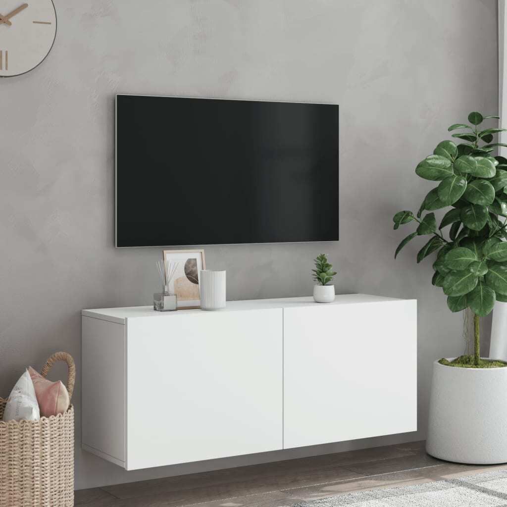 “2026 Modern“ TV-Wandschrank Weiß 100x30x41cm - Designermöbel 639967 - TV-Schränke