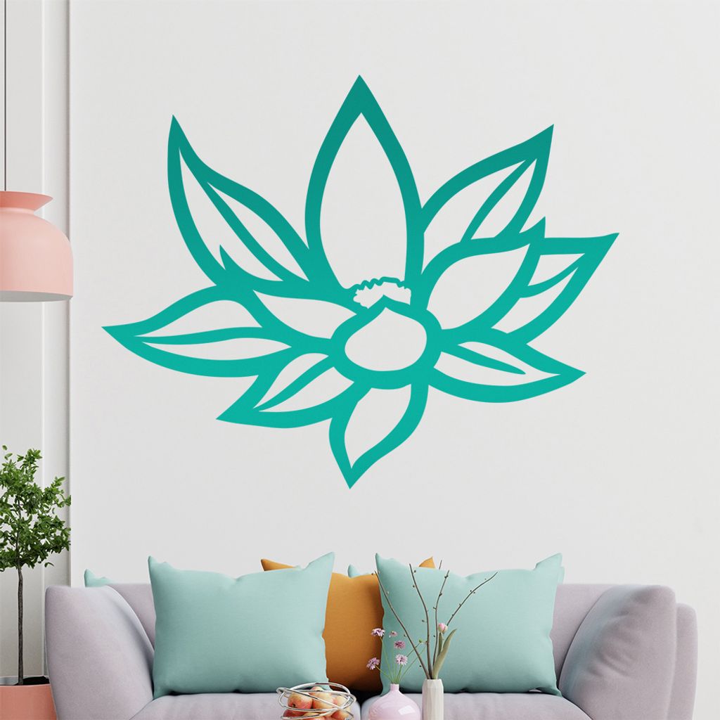 KIWISTAR Lotusblüte Wandtattoo in 6 Größen - Wandaufkleber Wall Sticker - Dekoration, Küche, Wohnzimmer, Schlafzimmer, Badezimmer