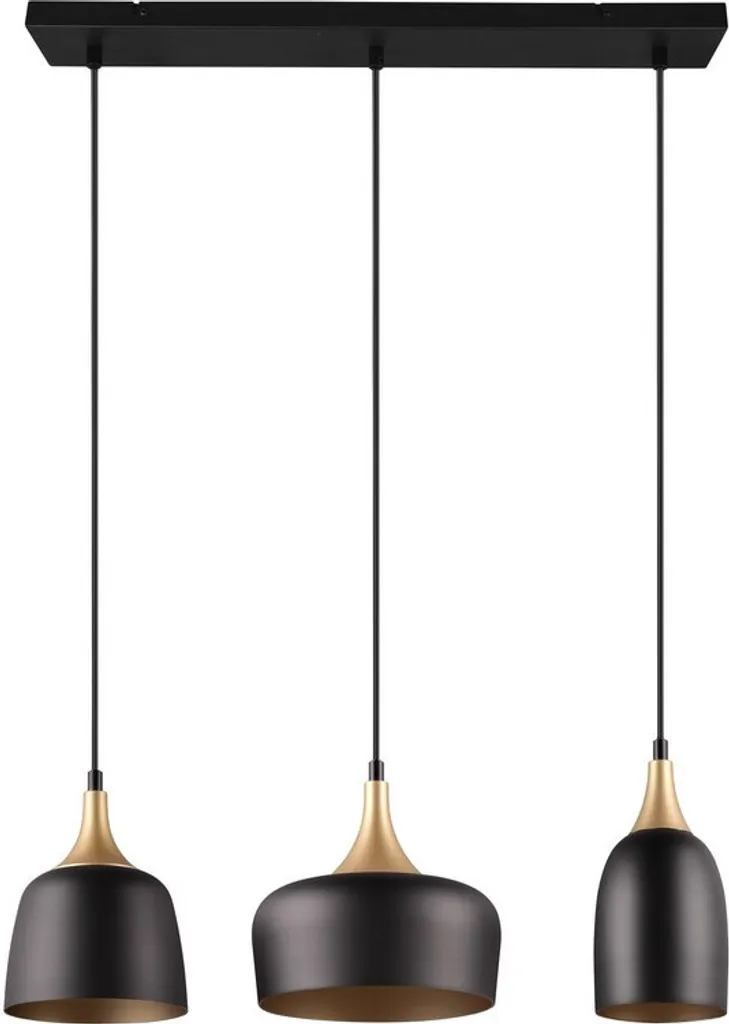 Lampadario Trio Chiraz 3x E27 Nero Opaco - Sospensione Regolabile