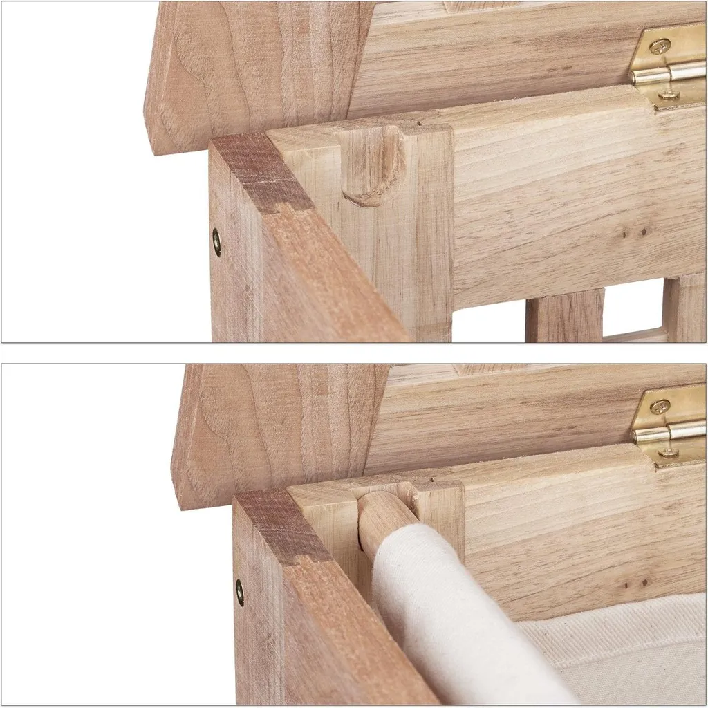 Panier à linge en noyer anti-odeurs - Solution de rangement ventilée - 7