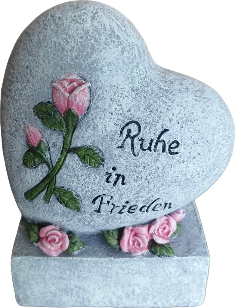 Relaxdays Grabschmuck Herz, Gedenkstein mit Spruch "Ruhe in Produktbild 
