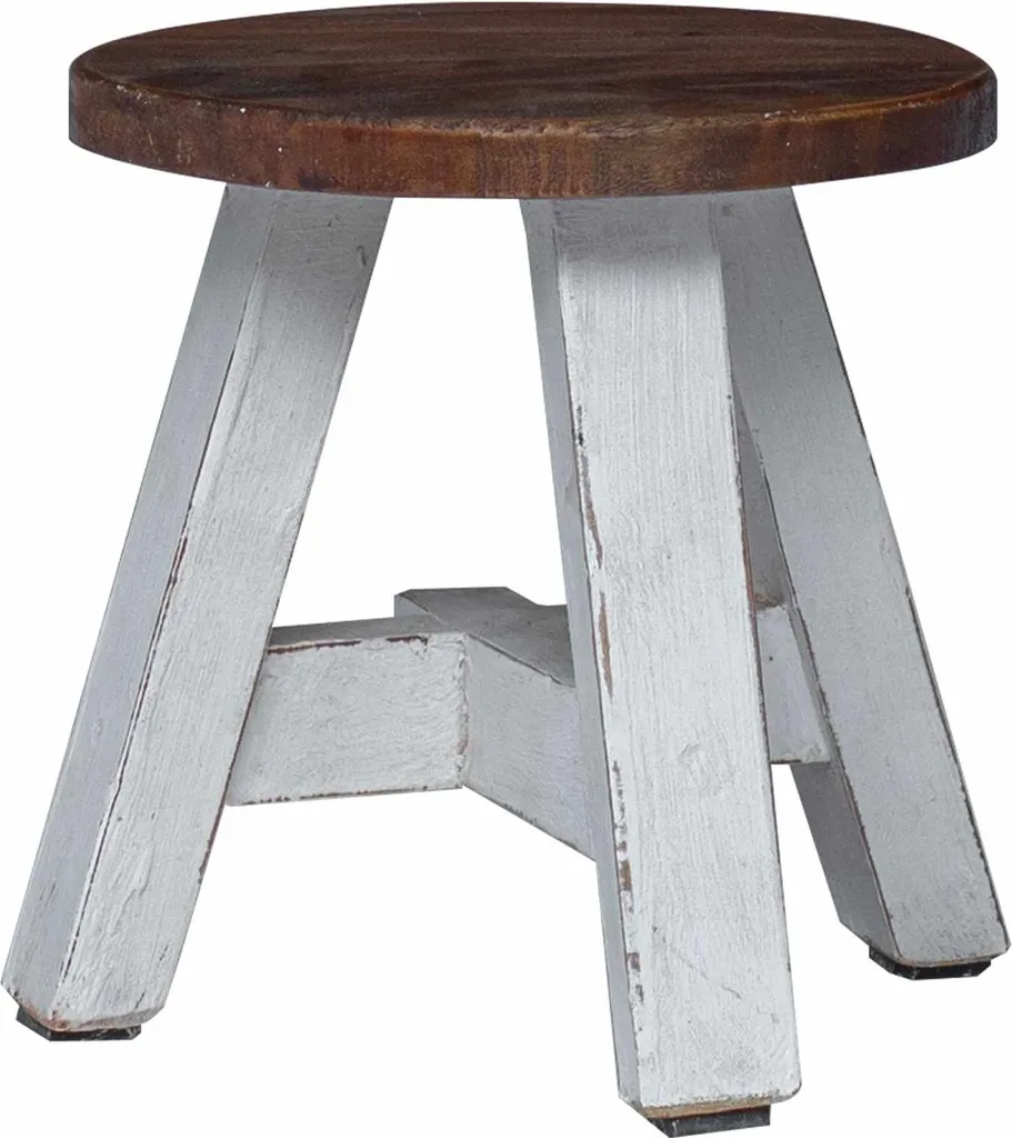 Tabouret Décoratif en Acajou 22x22x24 cm pour Support de Plante