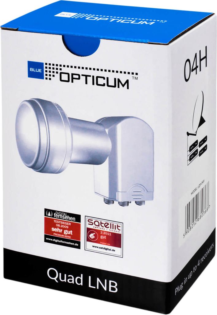 Blue OPTICUM Premium LQP-04H, receptor LNBF cuádruple, 0,1 Imagen del producto 