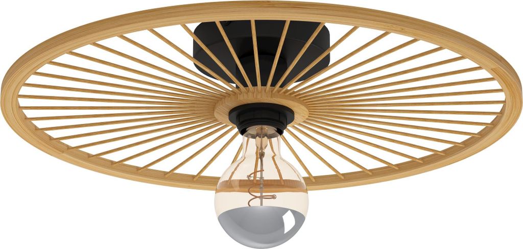 EGLO Deckenlampe Leominster, runde Deckenleuchte, Wohnzimmerlampe, Lampe für Wand und Decke, Flurlampe mit E27, Ø 45 cm