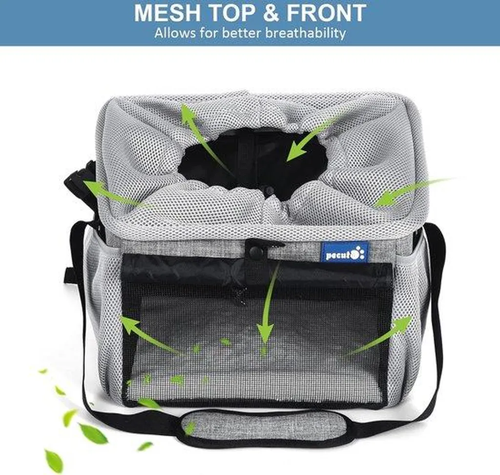 Sac de transport chat nylon robuste, attaches sécurisées et format compact