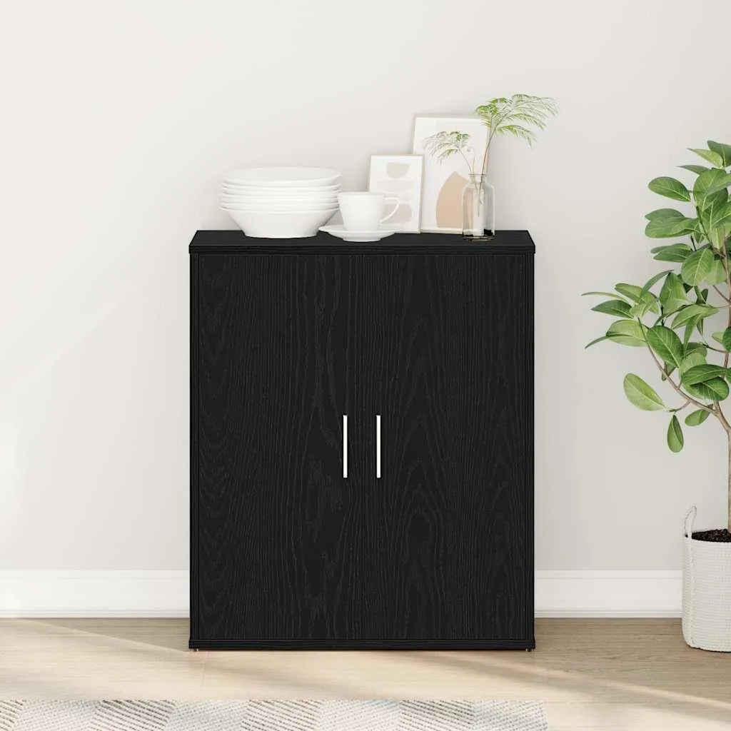 Credenza vidaXL Rovere Nero 60cm | Mobiletto per Soggiorno e Ufficio
