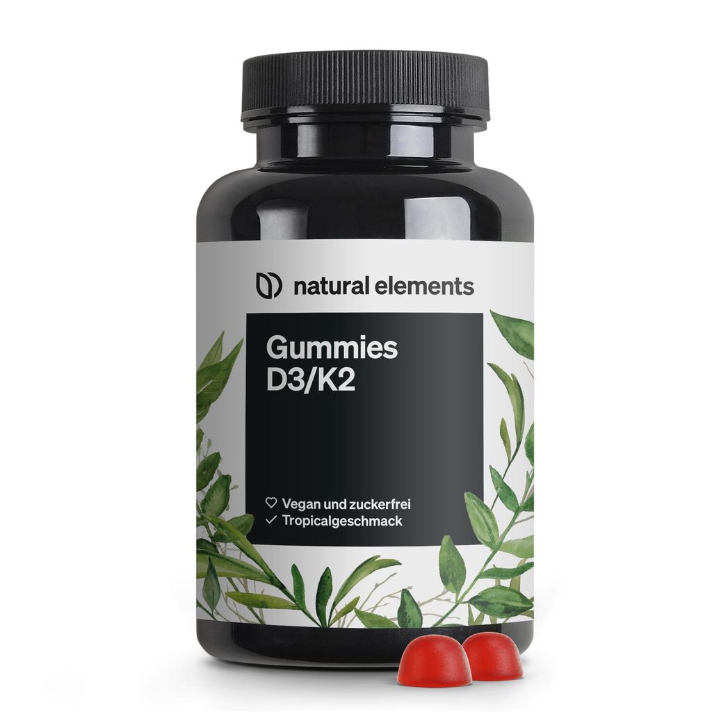 natural elements Vitamin D3/K2 – 120 Gummies – 1.000I.E. D3/Tag – Tropical – Markenrohstoff K2VITAL