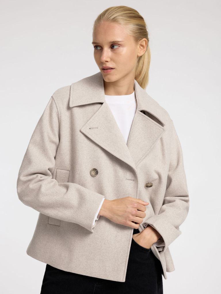 SELECTED FEMME Kurz-Mantel Knopfleiste Reverskragen Produktbild 3