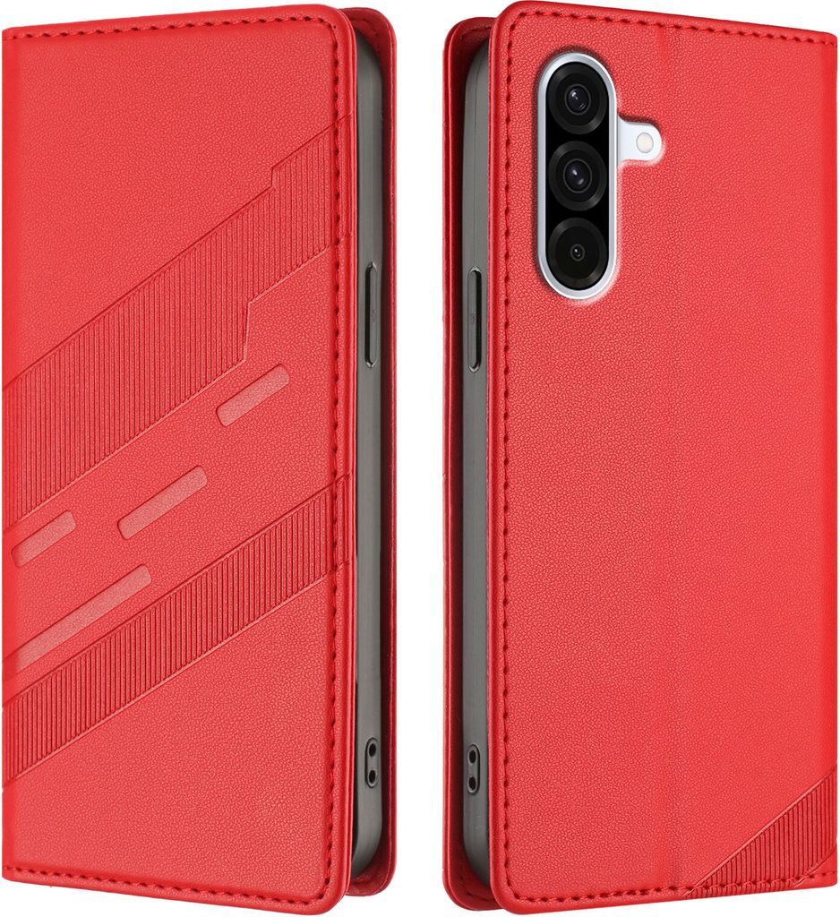 Hülle für Samsung Galaxy A36 5G, Kunstleder Brieftaschen Handyhülle mit Kartenfach und Standfunktion Rot