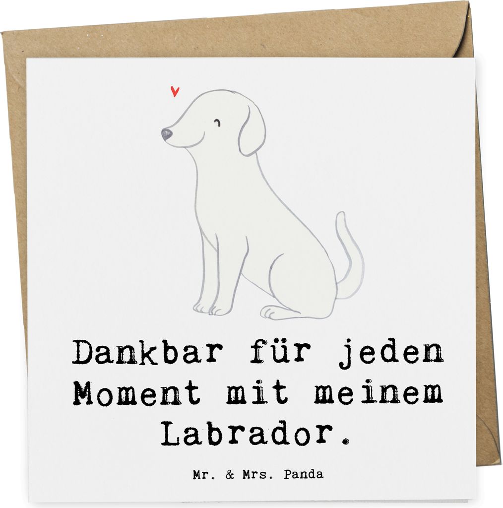 Mr. & Mrs. Panda Grußkarte Labrador Moment - Weiß - Geschenk, faltkarte, Klappkarte, anlasskarte, doppelkarte, Glückwunschkarte