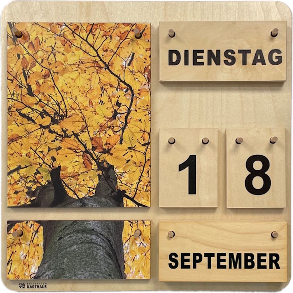 Dauerkalender aus Holz | Wand-, Tisch + Lernkalender | Produktbild 3