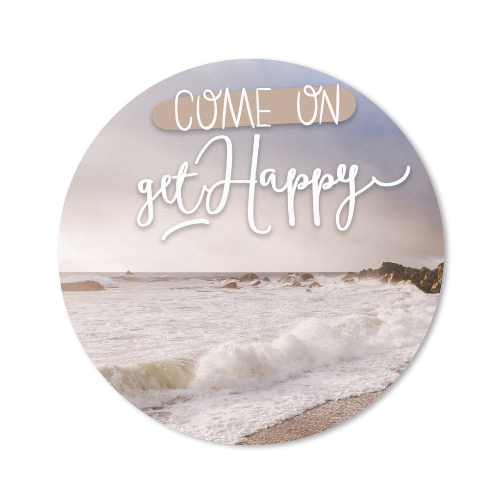 MuchoWow Mauspad Mousepad Komm, werde glücklich' - Sprichwörter - Zitate 40x40 cm - Mousepads - Maus Mat - Pad - Mausunterlage - Schreibtisch A...