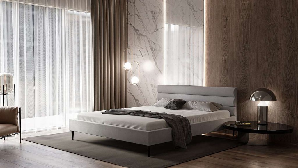 Polsterbett FREYA mit Gestell 120x200, Beine: Schwarz Jasmine 81