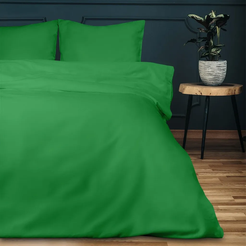 Housse de couette 200x220 pour mieux dormir : satin Darymex vert profond