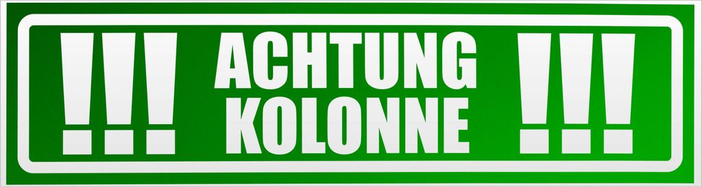 Kiwistar Achtung Kolonne invertiert Magnetschild Schild magnetisch - 30cm Grün - reflektierend - Magnetfolie für Auto PKW Kfz