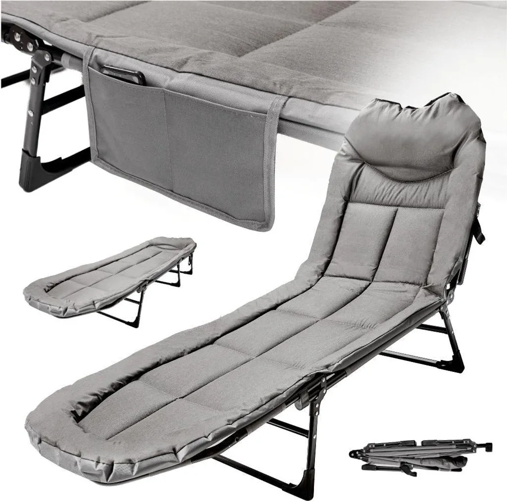 Lit de camping pliable 200x64cm pour dormir sans mal de dos en bivouac
