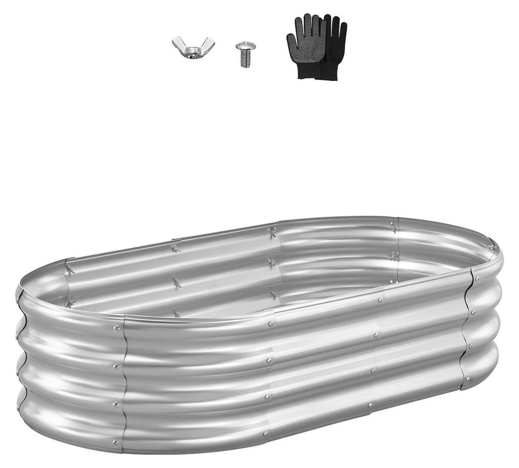 SucceBuy Aiuola rialzata in metallo 1200x600x290 mm, aiuola Immagine del prodotto 