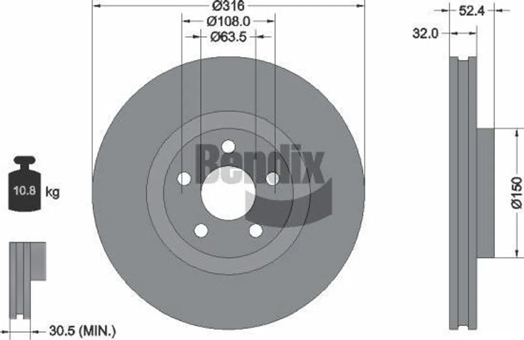 BENDIX BDS1571HC Disque de Frein Haute Performance pour Galaxy et S-Max