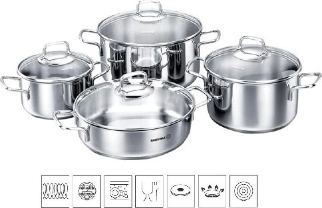 Set di pentole in acciaio inox Perla set - 4 pezzi Immagine del prodotto 