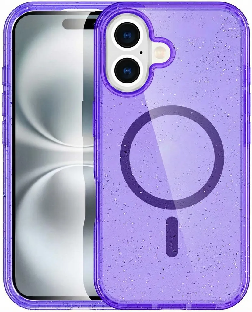 Regala Luce: Cover iPhone 16 imoshion Sparkle Viola con MagSafe