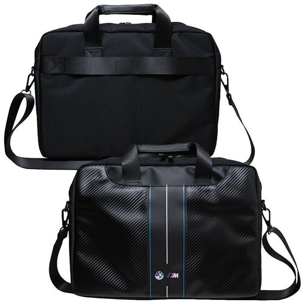 BMW Laptoptasche mit Carbon- und blauen Streifen, 16 Zoll, Produktbild 