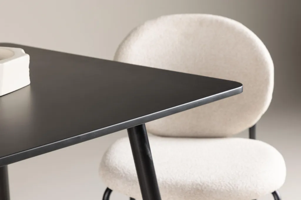 Polar table de salle à manger 75x75 cm noir : format carré compact