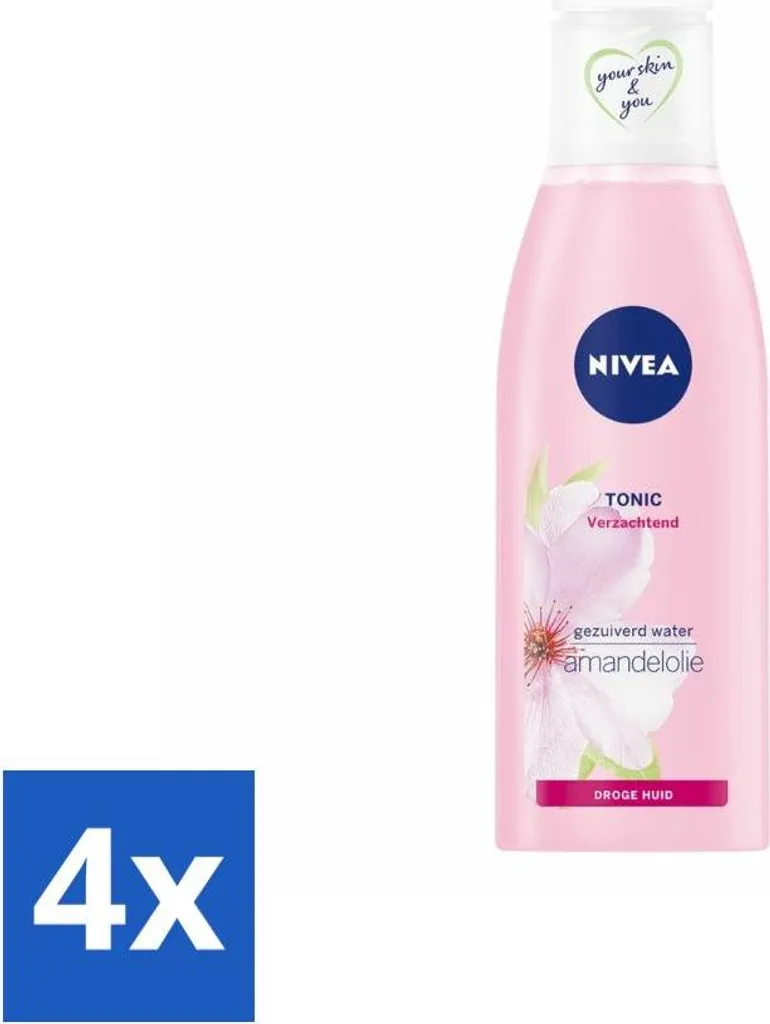Tonique Visage Apaisant NIVEA Essentials pour Peau Sèche Pack de 4