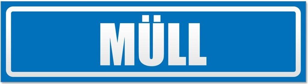 Kiwistar - Autoaufkleber - Blau - 20 x 5,3 cm - Müll invertiert - Hinweis Aufkleber Sticker für Auto, Kfz, Fahrrad, PKW, LKW