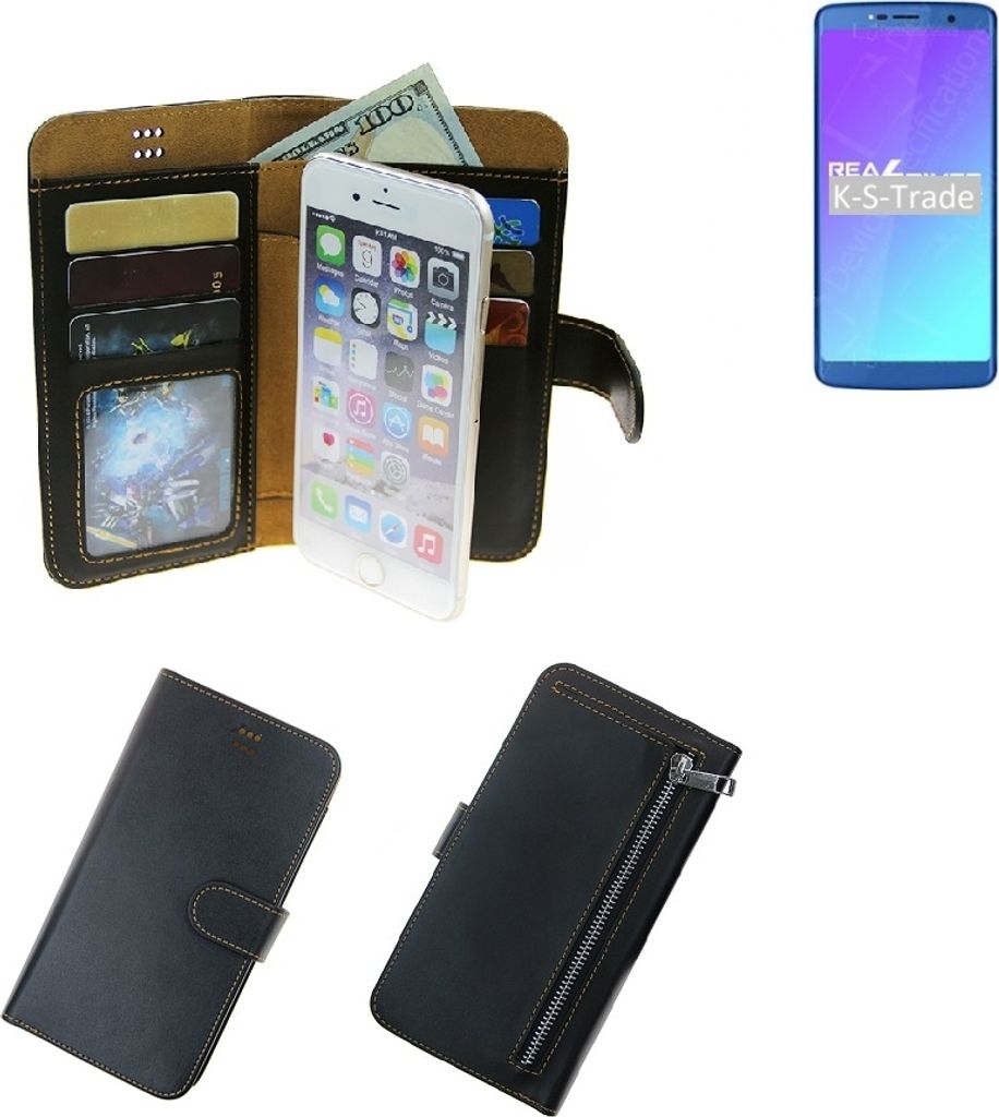 K-S-Trade Schutz Hülle kompatibel mit Leagoo Power 5 Klapphülle Case Phone cover Slim Handytasche Handy Hülle schwarz aus Kunstleder (1 Stk)