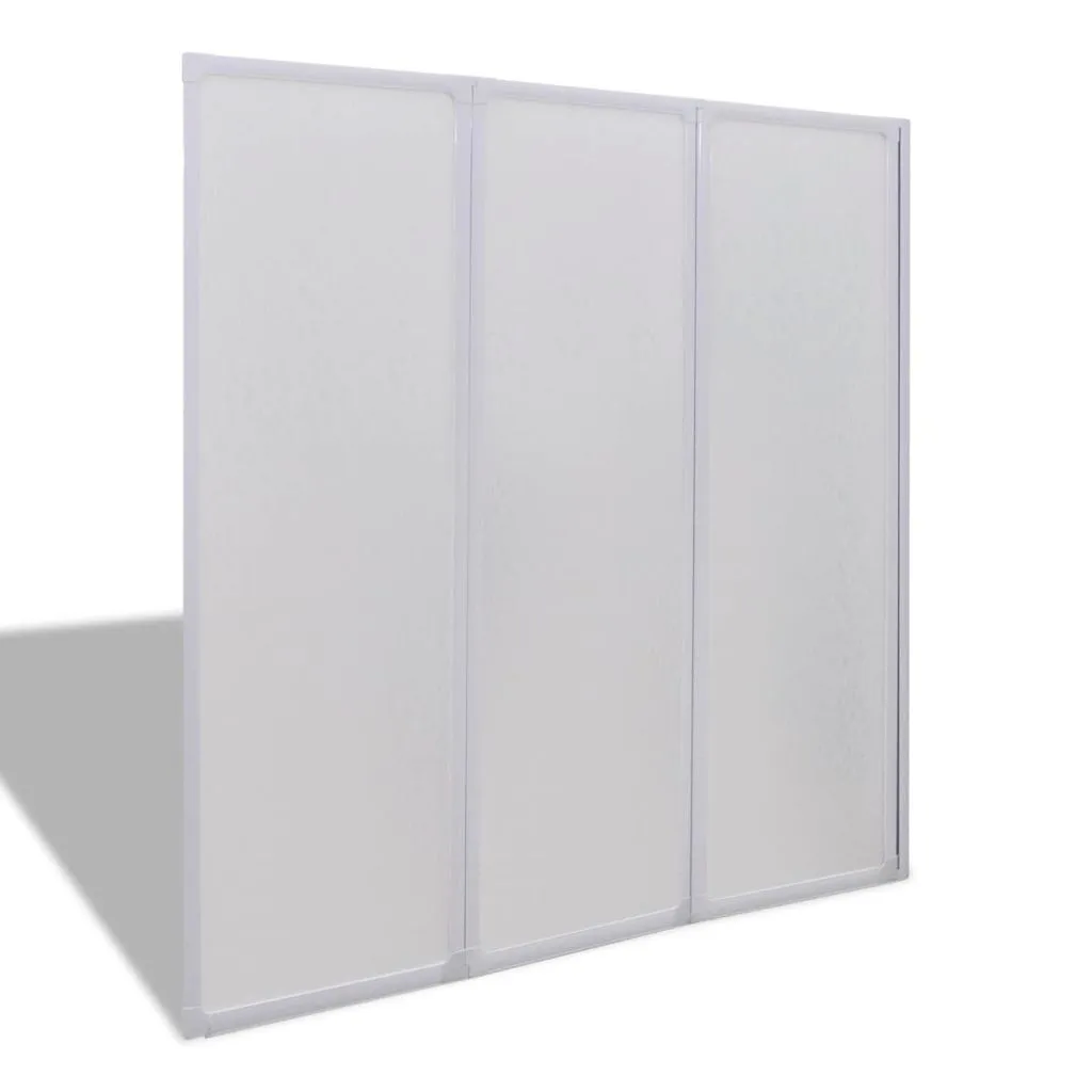 Écran de baignoire pliable 3 panneaux 117x120 cm cadre aluminium