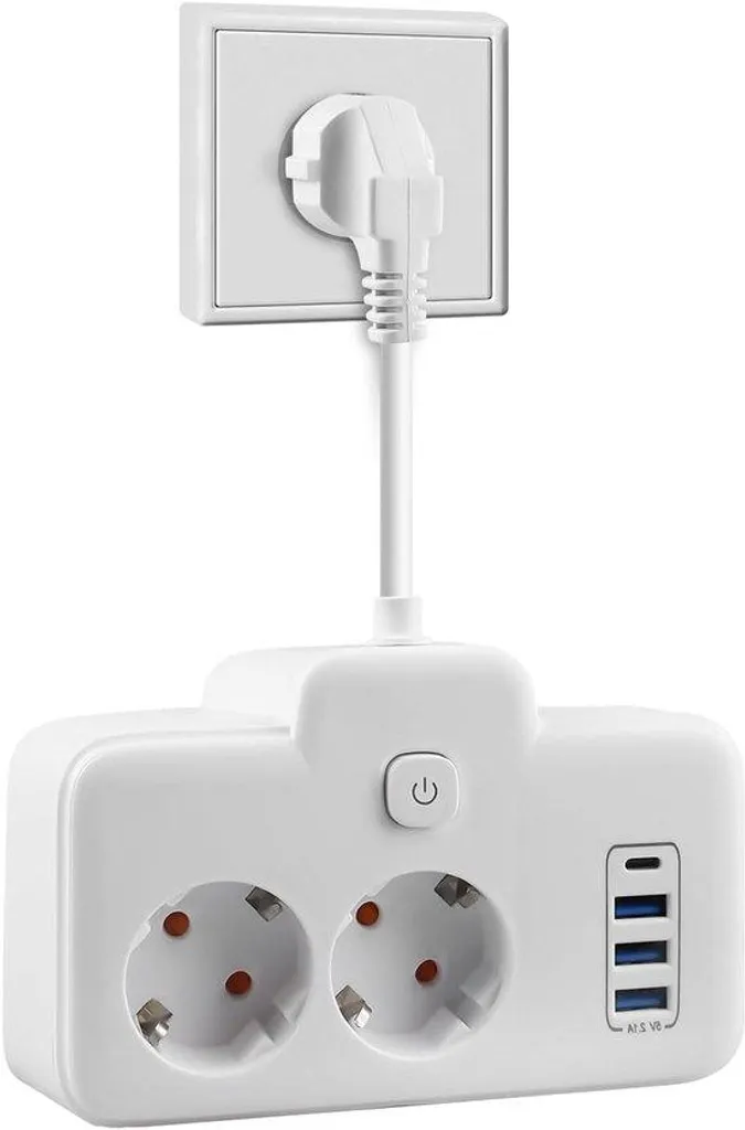 Prise Double avec Interrupteur pour Stopper la Veille et Charger en USB-C