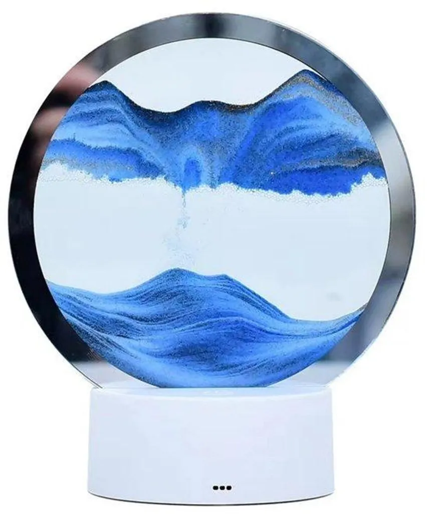 Tableau de sable mouvant 3D Bleu - Décoration zen design pour le salon