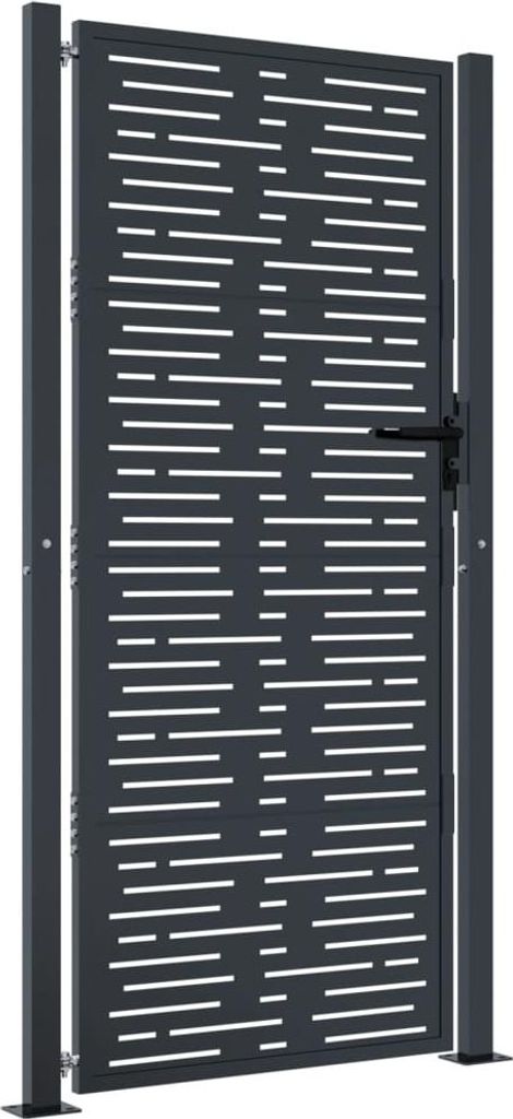 vidaXL Zahradní brána antracitová 100x200 cm ocel čtvercový Obrázek produktu 