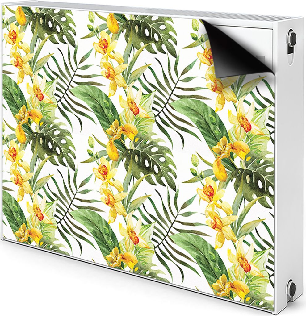 Magnet Heizkörperabdeckung Heizkörperverkleidung Verkleidung Abdeckung 100x60 cm - Exotisches Blatt