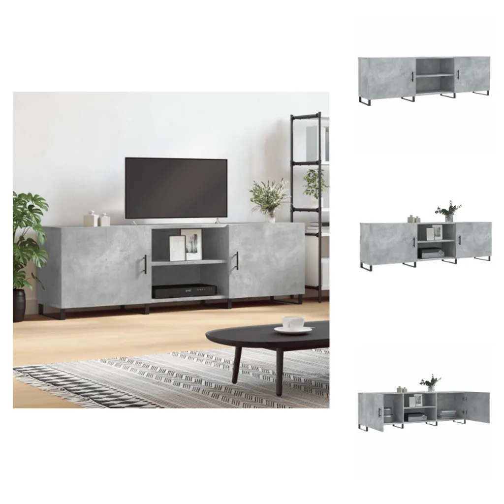 Mobile TV Soggiorno Grigio Cemento 150 cm | vidaXL Arredo Minimal Loft