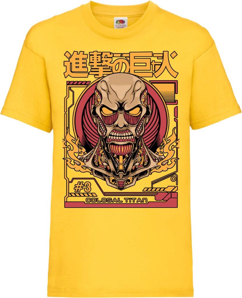 Kinder T-Shirt Attack Anime On Titan Colosal Titan Colosal Attack, 12-13 Jahr - 152 / Gelb