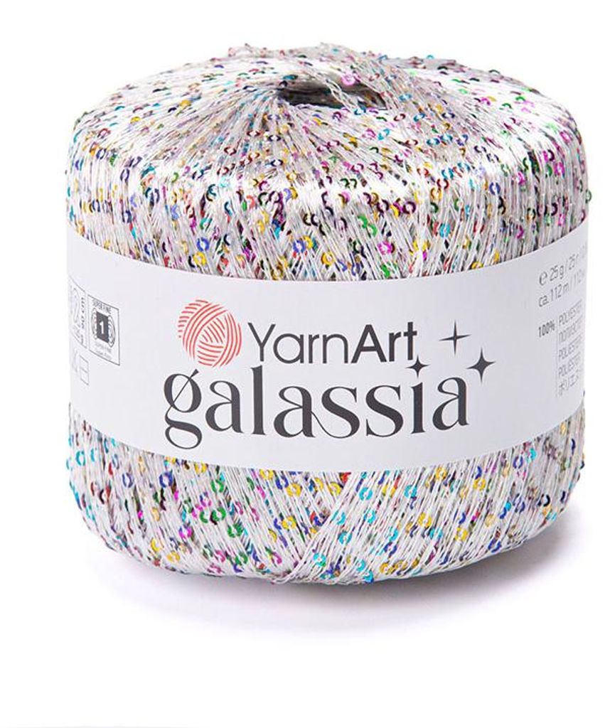 YarnArt Galassia Paillettengarn 5825 Weiß Disco 25g Produktbild 