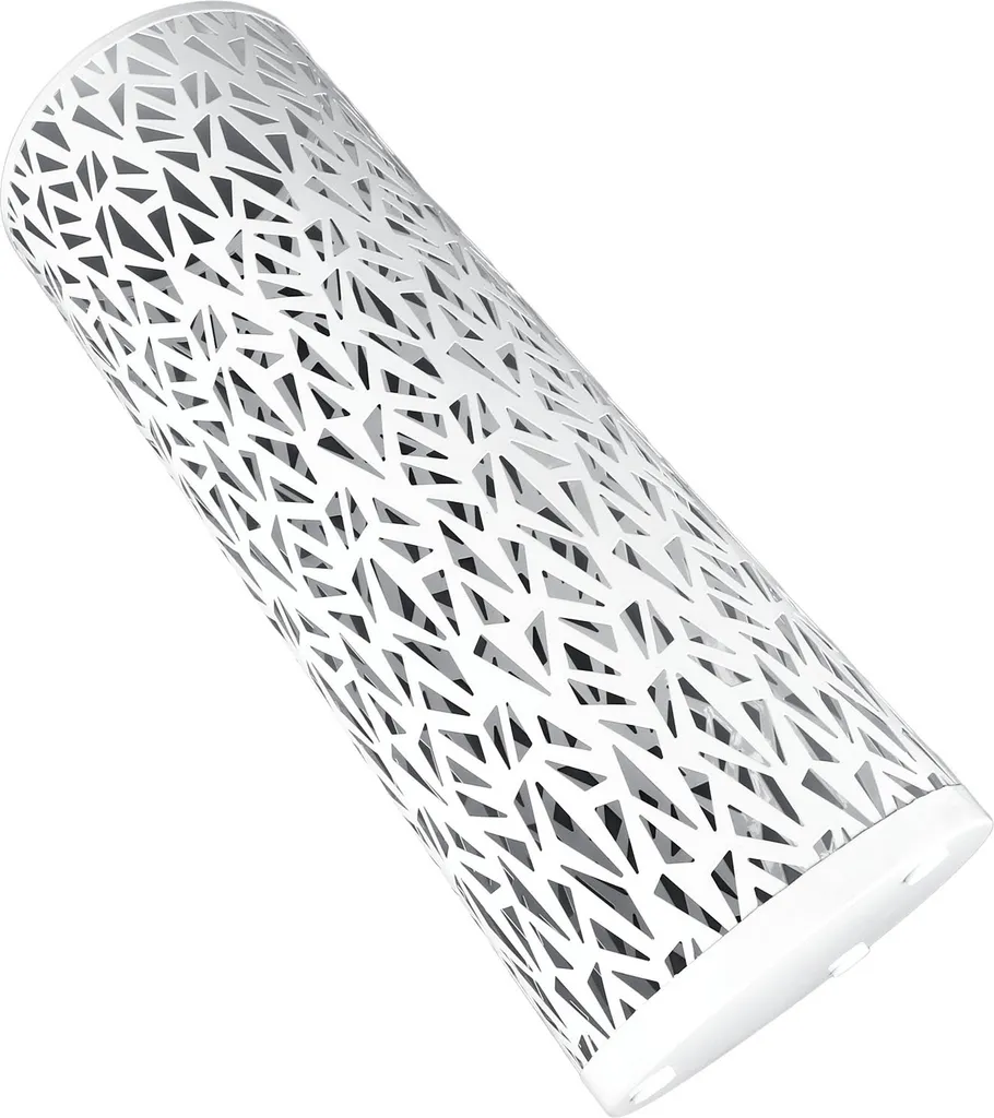 Porte-parapluies blanc en métal perforé, structure robuste pour hôtel - 6