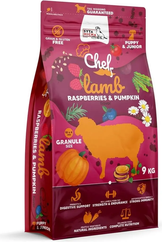 Alimentation Chiot Croissance Saine Agneau et Framboises - 9kg SYTA MICHA
