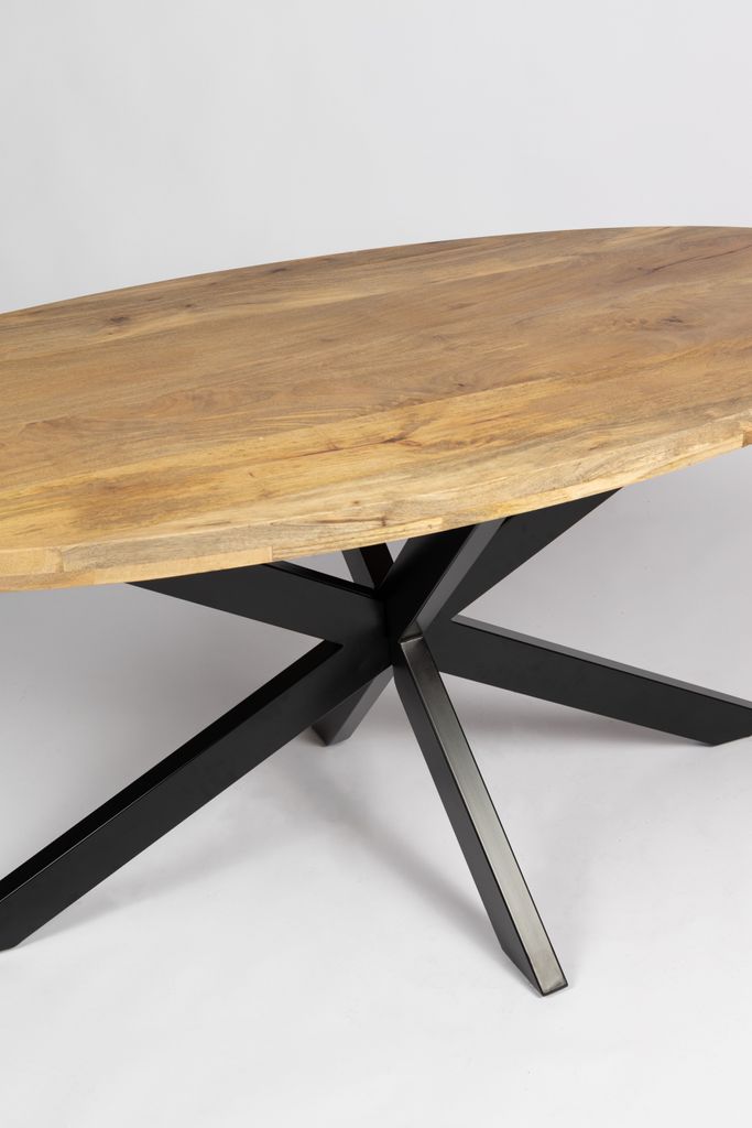 Zita Home Esstisch 170cm ovale echtes Massivholz mit Produktbild 6
