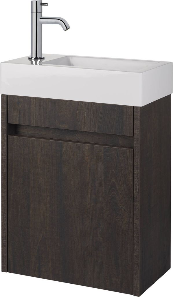 Saqu Florence Gäste WC Waschbecken mit Unterschrank Vormontiert - in