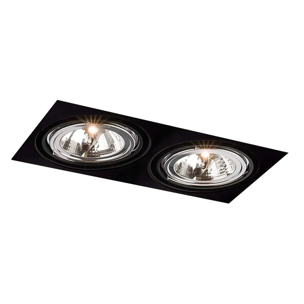Luminaire encastré 2xGU10 noir avec têtes orientables KOMORO Shilo