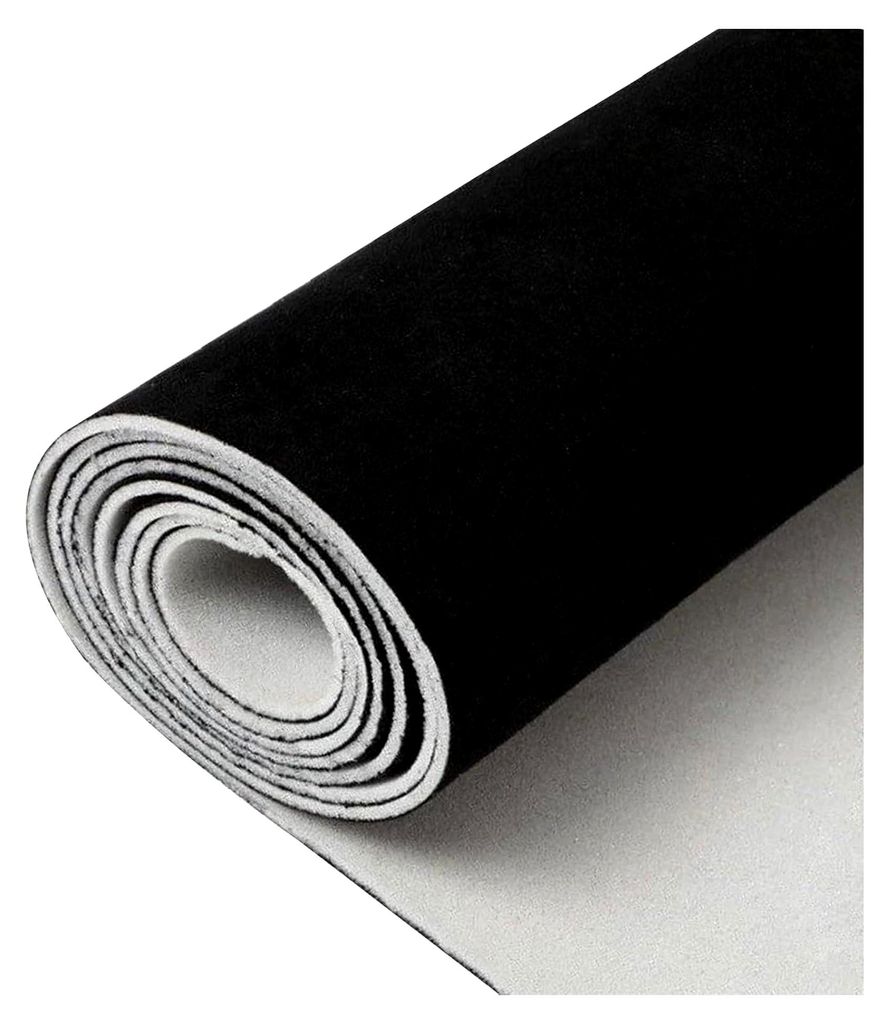 Dachhimmelstoff aus Wildleder, 244 x 152 cm, 4 mm Dicke, für die Renovierung des Fahrzeuginnenraums, Schwarz