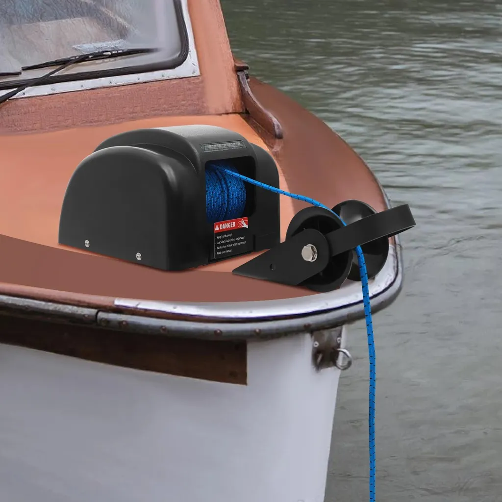 Fini l'effort : Guindeau électrique 12V blanc avec télécommande et 30m - 5